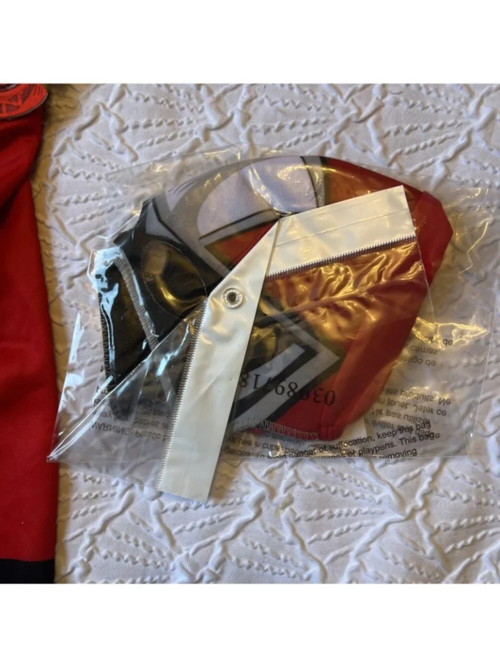 Boys Red Power Ranger Mighty Morphin Muscle Costume & Mask Toddler 2T NEW